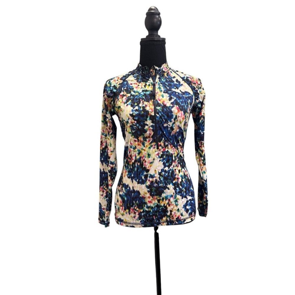 J.Crew Women's Watercolor Rash Guard Long Sleeve Size Small